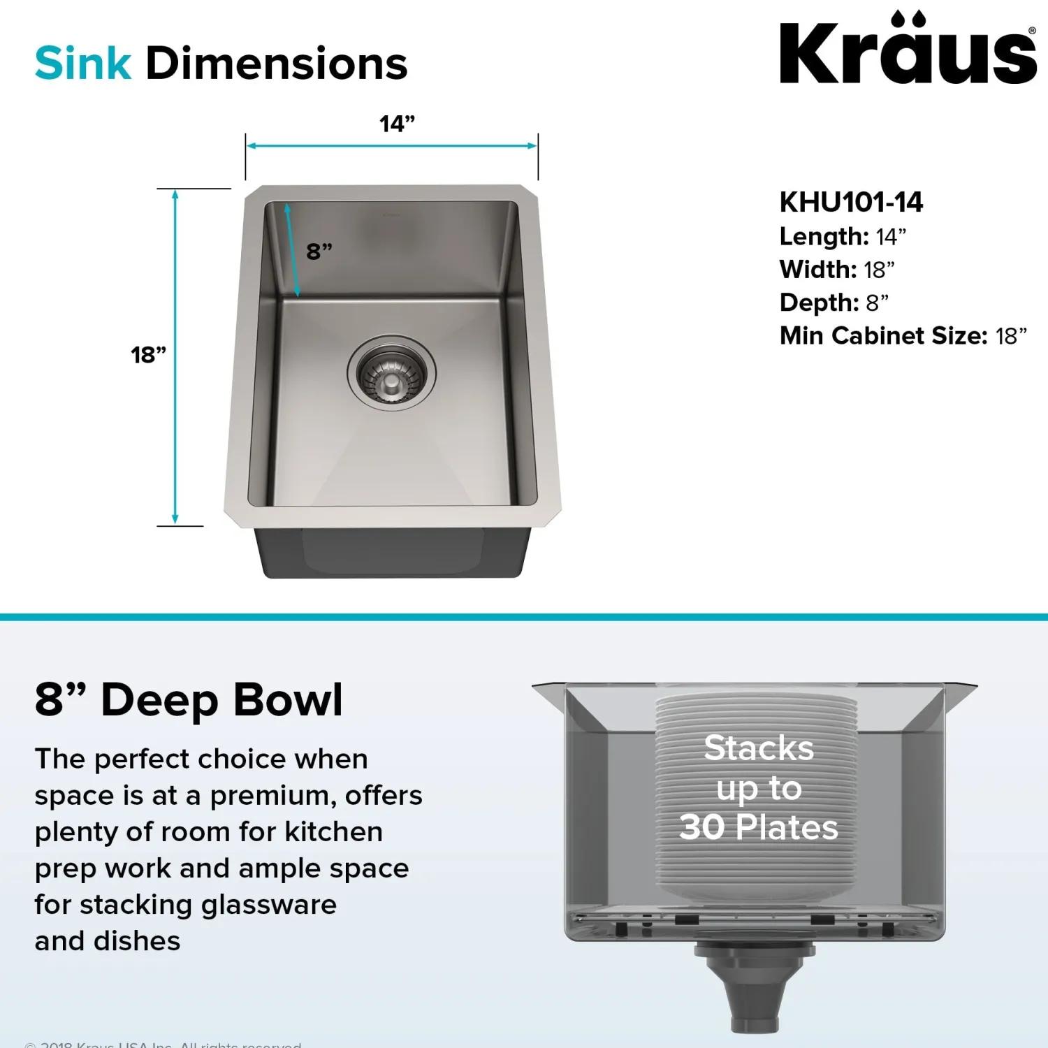 Sale 14" Undermount Single Bowl Stainless Steel Kitchen Bar Sink Bar / Prep Sinks