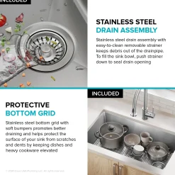 Hot 33” Undermount Single Bowl Stainless Steel Kitchen Sink Undermount Sinks