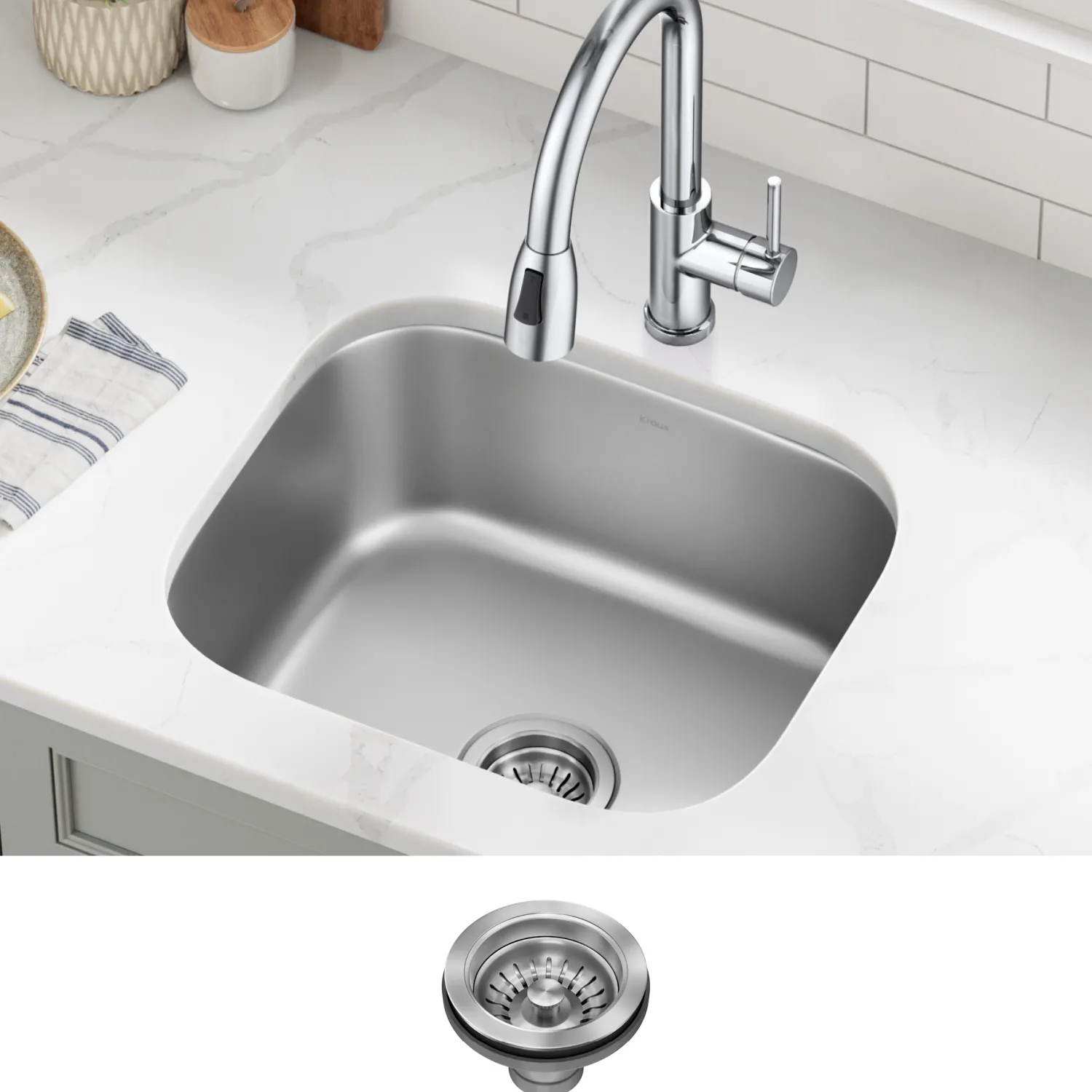 Sale 20" Undermount Single Bowl Stainless Steel Kitchen Sink Sinks For Tight Spaces|Bar / Prep Sinks