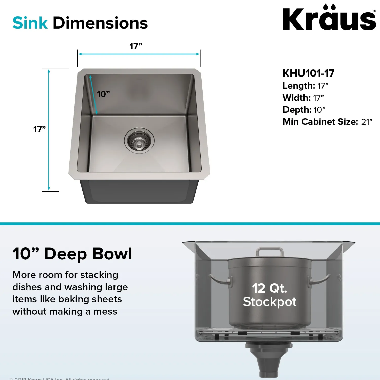Sale 17" Undermount Single Bowl Stainless Steel Kitchen Bar Sink Sinks For Tight Spaces|Bar / Prep Sinks