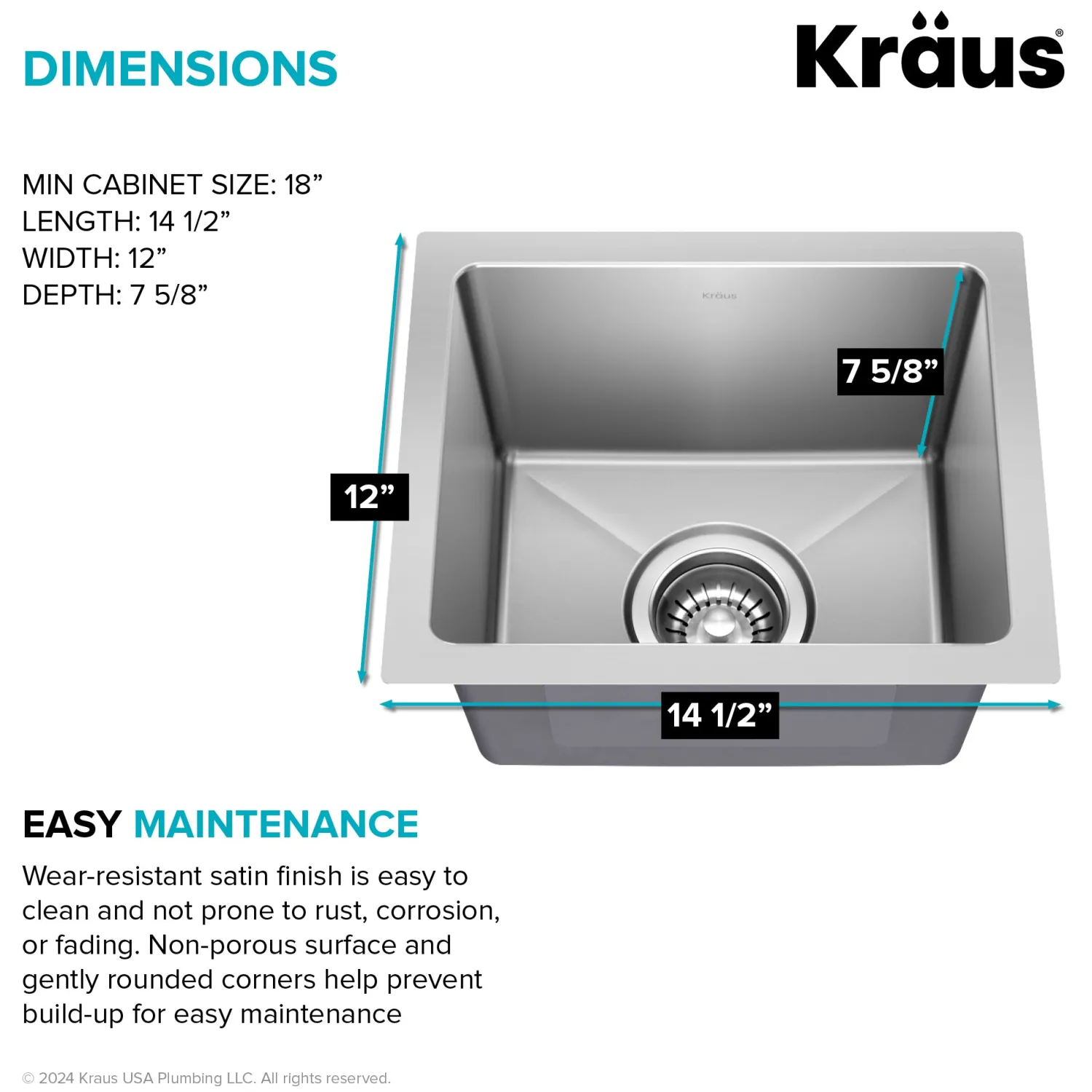 Outlet 15” Undermount Single Bowl Stainless Steel Kitchen Bar Sink Sinks For Tight Spaces|Bar / Prep Sinks