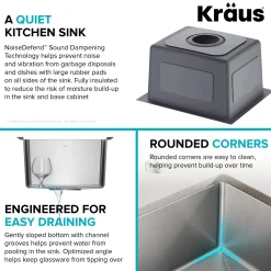 Outlet 15” Undermount Single Bowl Stainless Steel Kitchen Bar Sink Sinks For Tight Spaces|Bar / Prep Sinks
