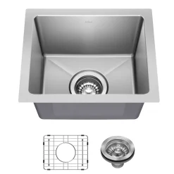 Outlet 15” Undermount Single Bowl Stainless Steel Kitchen Bar Sink Sinks For Tight Spaces|Bar / Prep Sinks