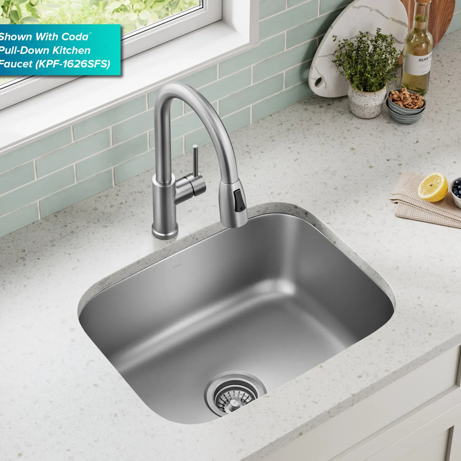 Online 23" Undermount Single Bowl Stainless Steel Kitchen Sink Stainless Steel Sinks|Single Bowl Sinks