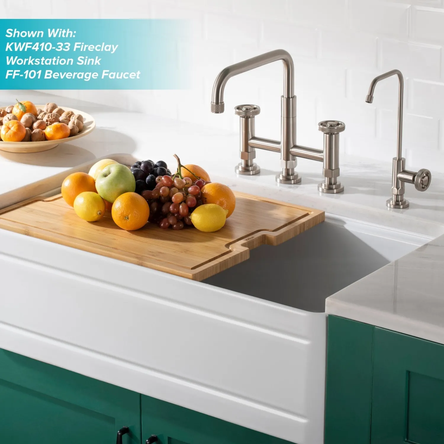 Clearance Urbix Bridge Kitchen Faucet with Side Sprayer in Spot Free Stainless Steel Bridge Faucets