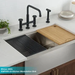 Online Urbix Bridge Kitchen Faucet with Side Sprayer in Matte Black Bridge Faucets