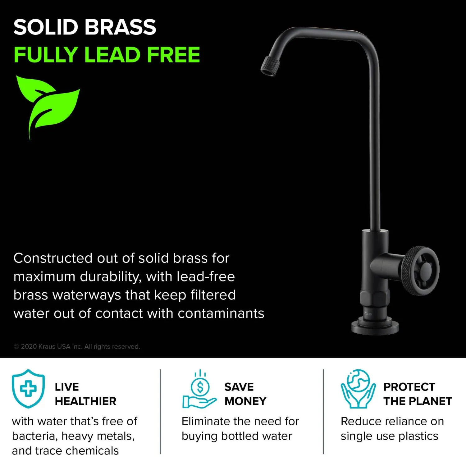 Hot Urbix Drinking Water Dispenser Kitchen Faucet in Matte Black Single Hole|Water Filter Faucets