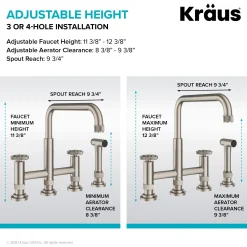 Clearance Urbix Industrial Bridge Kitchen Faucet & Water Filter Faucet in Matte Black Water Filter Faucets|Bridge Faucets