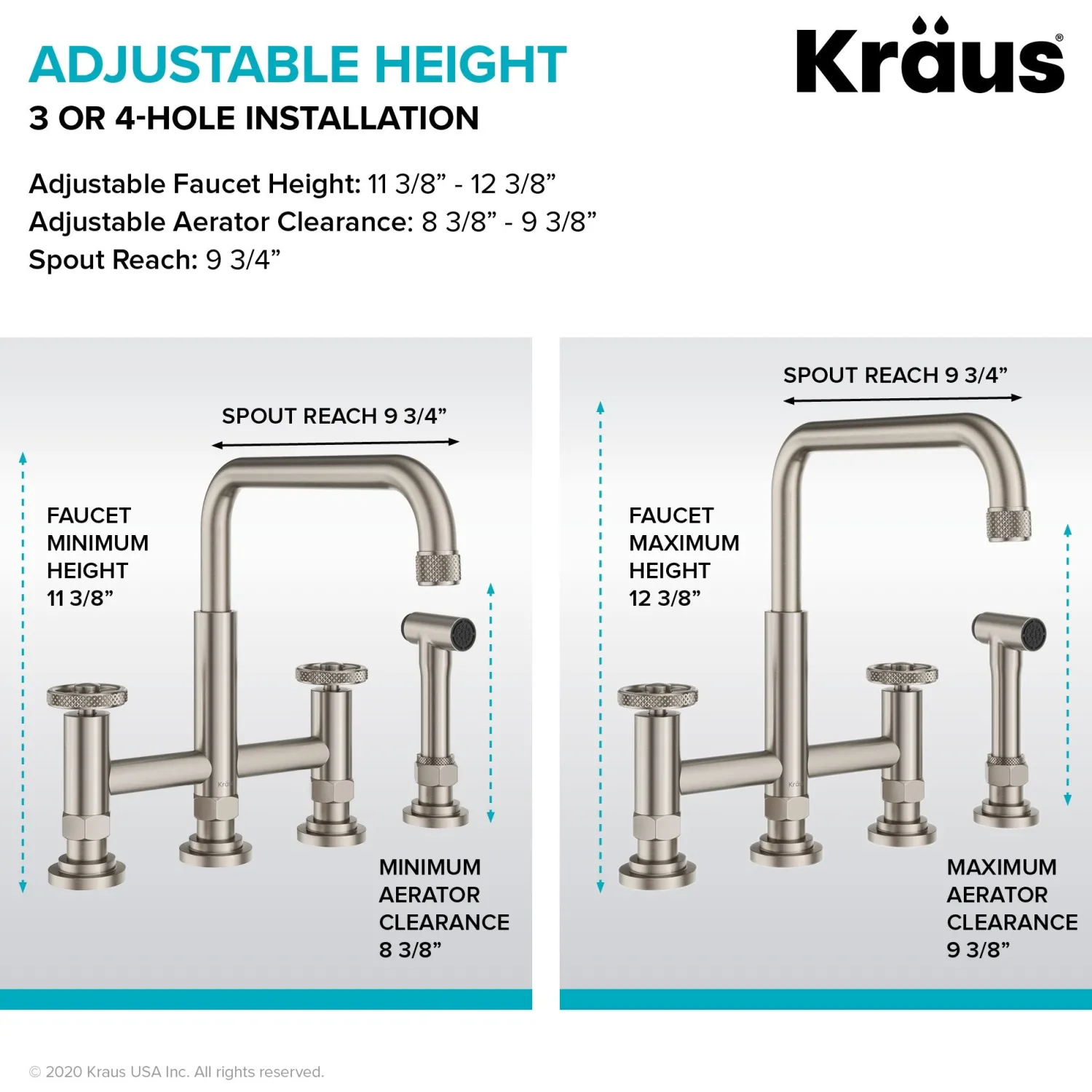 Clearance Urbix Industrial Bridge Kitchen Faucet & Water Filter Faucet in Matte Black Water Filter Faucets|Bridge Faucets