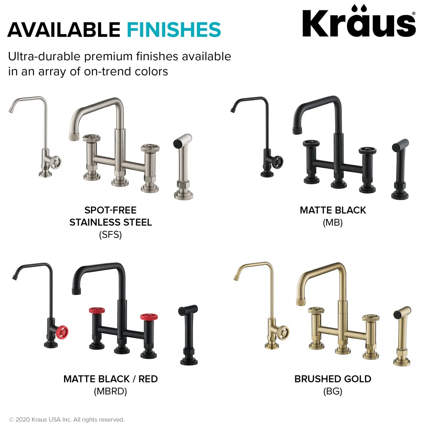 Best Urbix Industrial Bridge Kitchen Faucet & Water Filter Faucet in Matte Black/Red Water Filter Faucets|Bridge Faucets