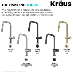 Best Urbix Industrial Pull-Down Single Handle Kitchen Faucet in Matte Black Single Hole