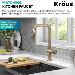 Outlet Urbix Industrial Single Handle Kitchen Bar Faucet in Brushed Gold Single Hole|Bar Faucets