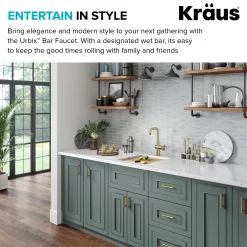 Outlet Urbix Industrial Single Handle Kitchen Bar Faucet in Brushed Gold Single Hole|Bar Faucets