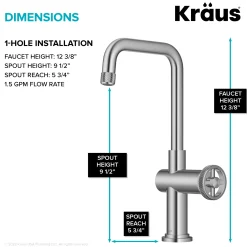 Discount Urbix Industrial Single Handle Kitchen Bar Faucet in Stainless Single Hole|Bar Faucets