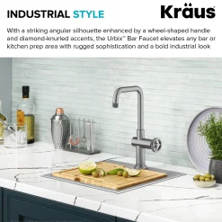 Discount Urbix Industrial Single Handle Kitchen Bar Faucet in Stainless Single Hole|Bar Faucets