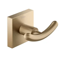New Ventus Bathroom Robe and Towel Double Hook, Brushed Gold Finish Robe Hooks