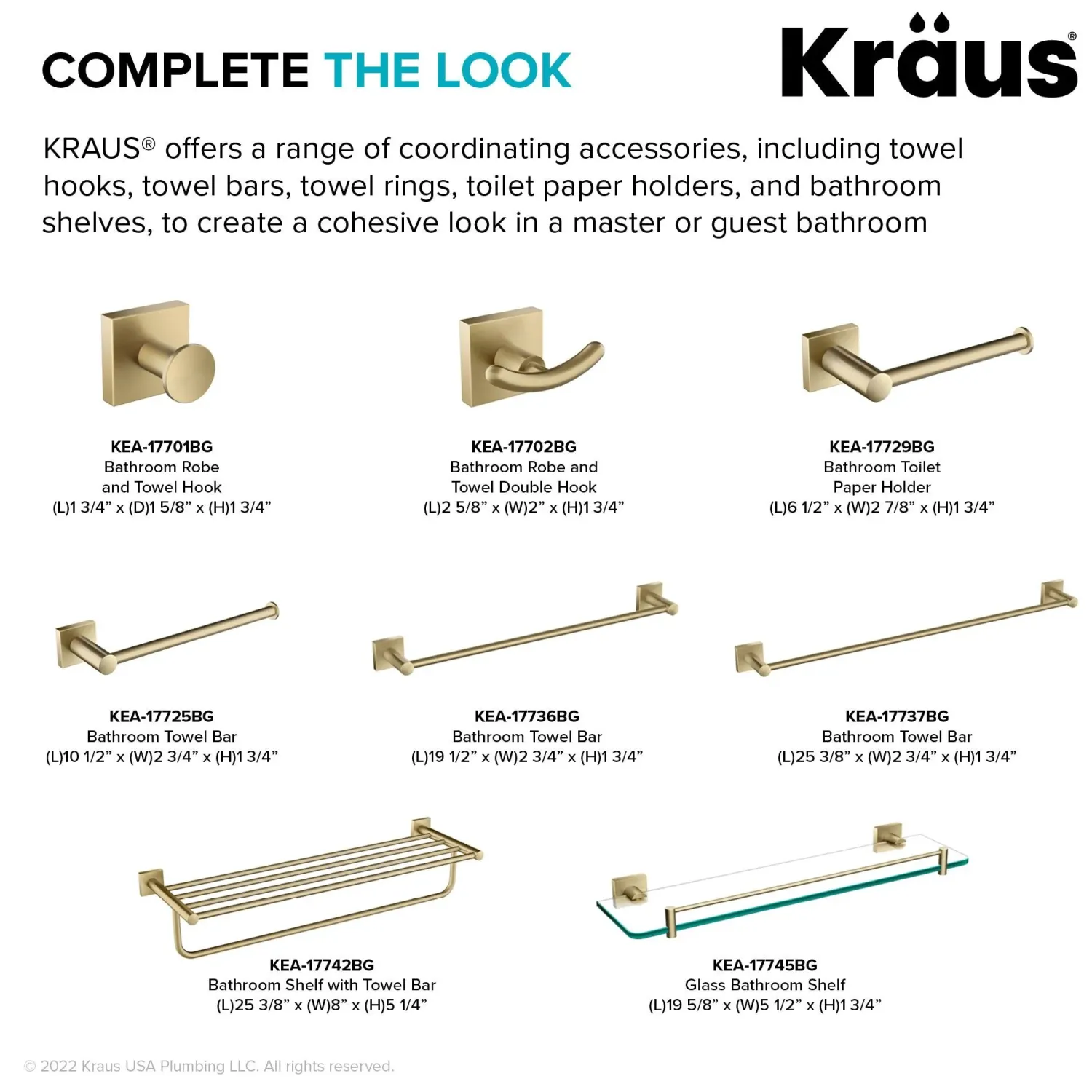 Best Ventus Bathroom Shelf with Towel Bar, Brushed Gold Finish Towel Rings|Towel Bars