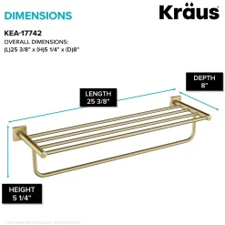 Best Ventus Bathroom Shelf with Towel Bar, Brushed Gold Finish Towel Rings|Towel Bars