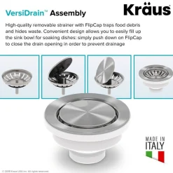 Sale VersiDrain Assembly with FlipCap ST-4 Sink Drains, Disposer Flanges & Air Gaps