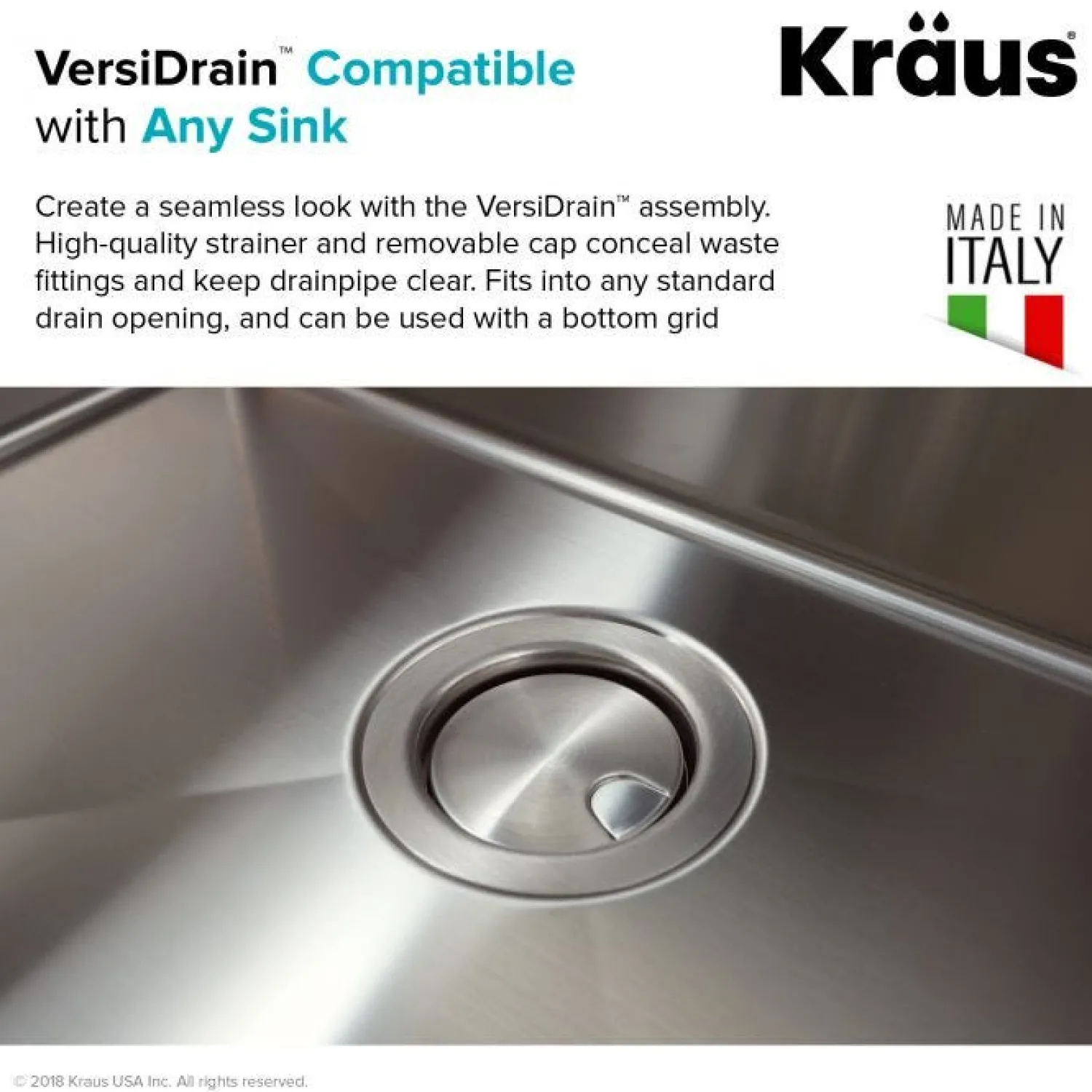 Sale VersiDrain Assembly with FlipCap ST-4 Sink Drains, Disposer Flanges & Air Gaps