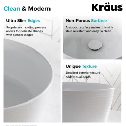 New Viva 15.75 Inch Round Porcelain Ceramic Vessel Bathroom Sink Above Counter / Vessel Sinks