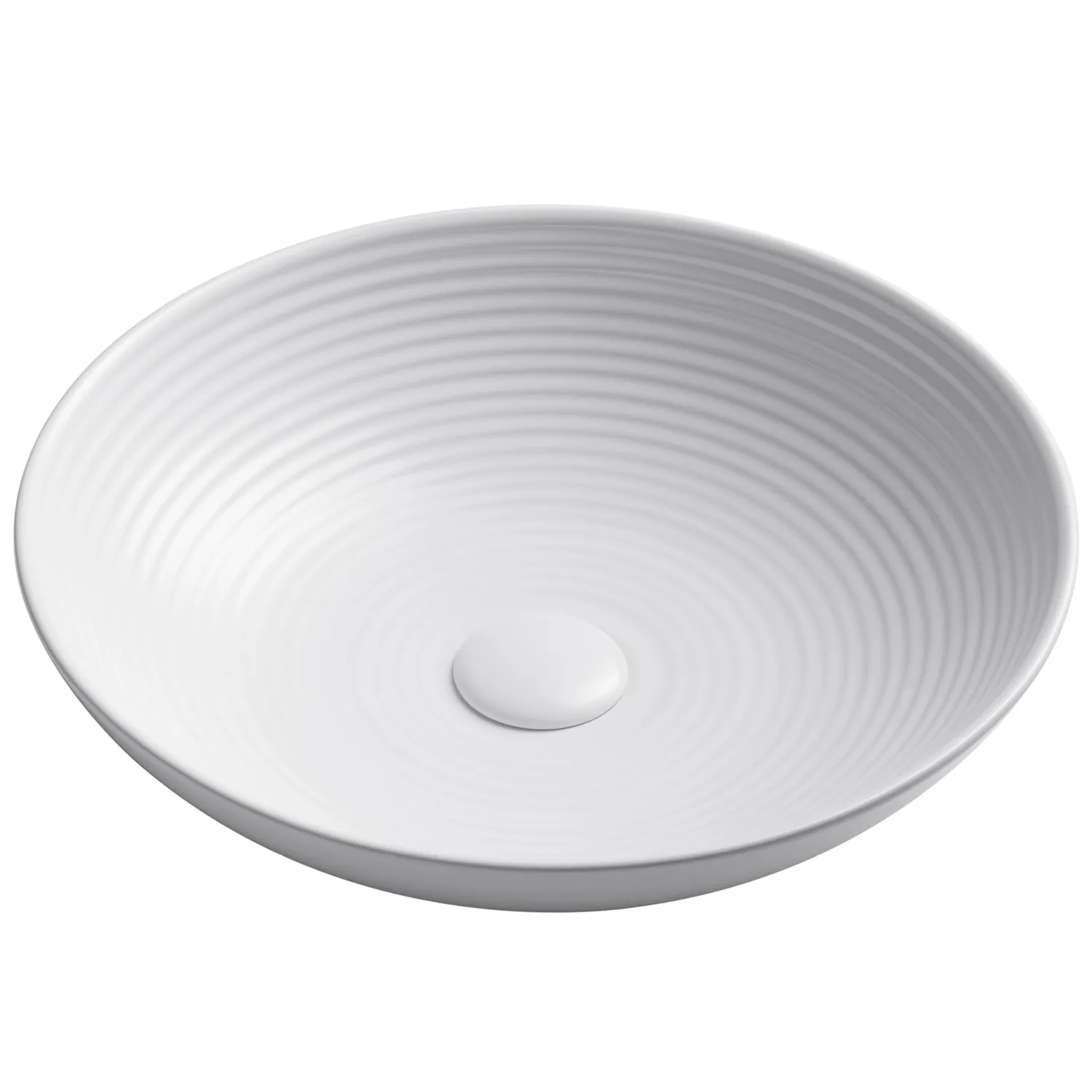 Outlet Viva 16.5 Inch Round White Porcelain Ceramic Vessel Bathroom Sink Above Counter / Vessel Sinks