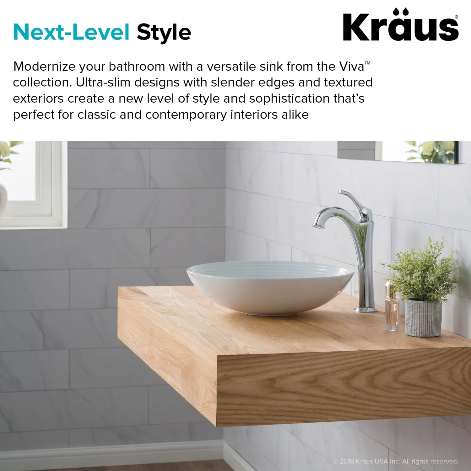 Outlet Viva 16.5 Inch Round White Porcelain Ceramic Vessel Bathroom Sink Above Counter / Vessel Sinks
