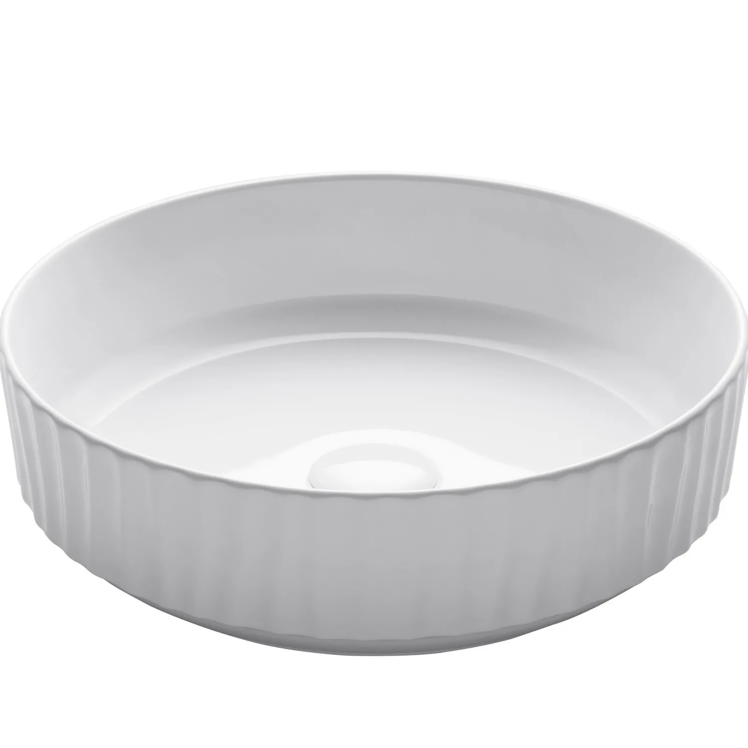 Online Viva 15.75 Inch Round White Porcelain Ceramic Vessel Bathroom Sink Above Counter / Vessel Sinks