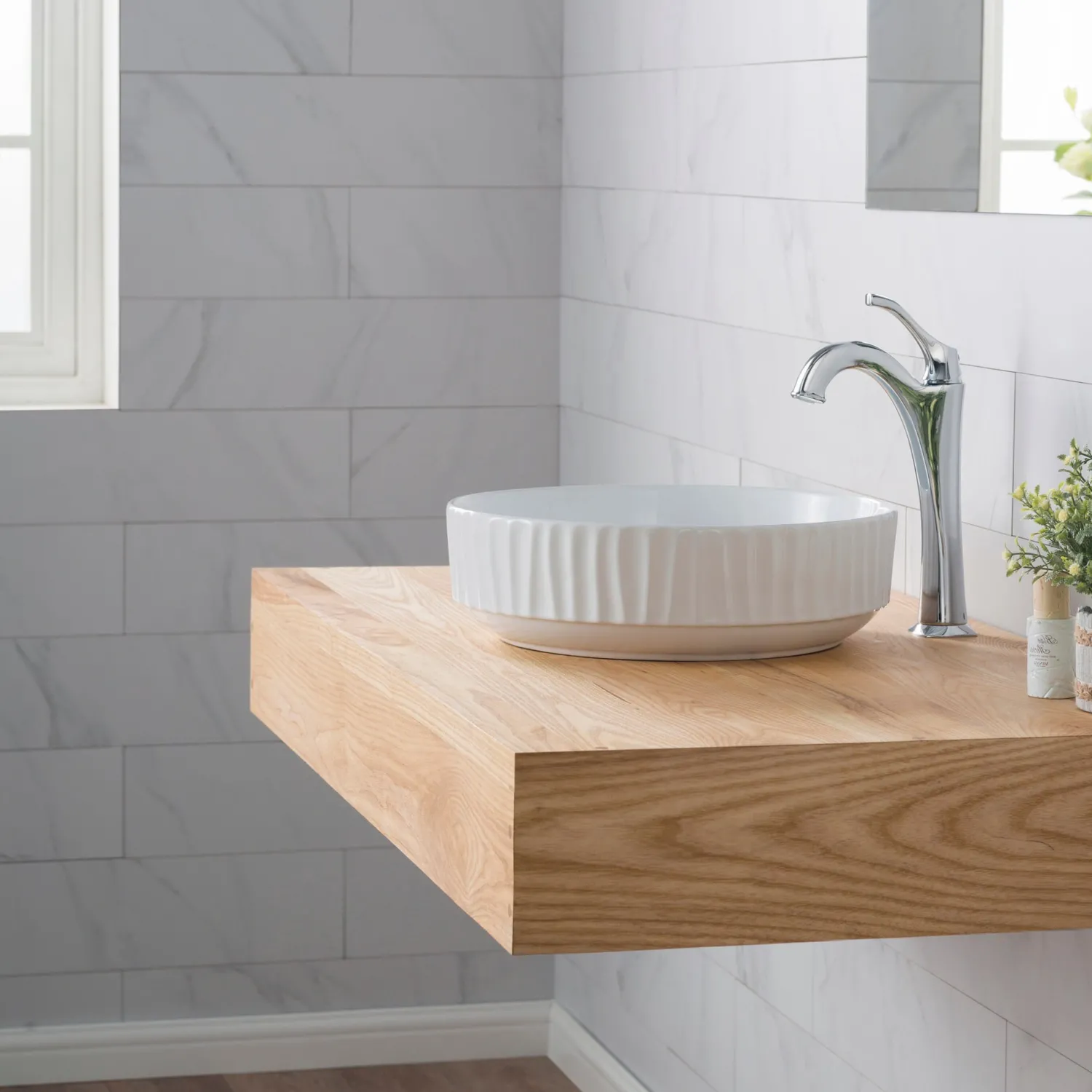 Online Viva 15.75 Inch Round White Porcelain Ceramic Vessel Bathroom Sink Above Counter / Vessel Sinks