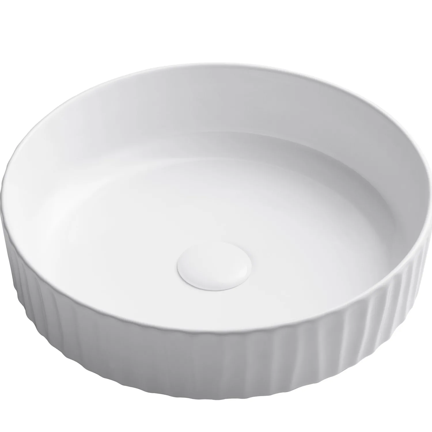 Online Viva 15.75 Inch Round White Porcelain Ceramic Vessel Bathroom Sink Above Counter / Vessel Sinks