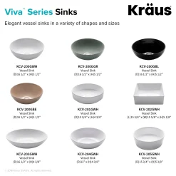 Sale Viva Round Porcelain Ceramic Vessel Bathroom Sink Above Counter / Vessel Sinks