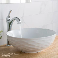Sale Viva Round Porcelain Ceramic Vessel Bathroom Sink Above Counter / Vessel Sinks