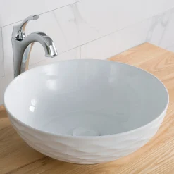 Sale Viva Round Porcelain Ceramic Vessel Bathroom Sink Above Counter / Vessel Sinks