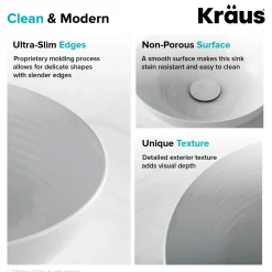 New Viva Round White Porcelain Ceramic Vessel Bathroom Sink with Pop-Up Drain, 13D x 4 3/8H Above Counter / Vessel Sinks