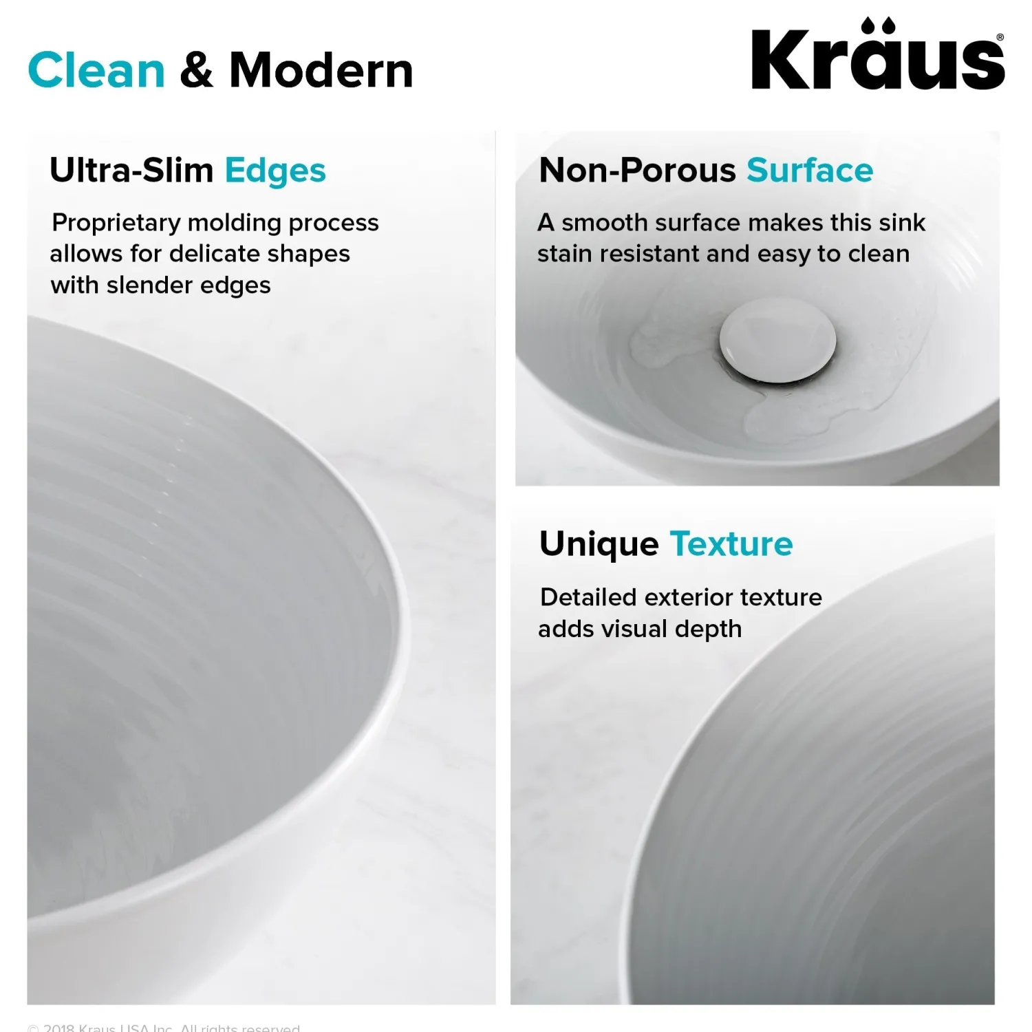 New Viva Round White Porcelain Ceramic Vessel Bathroom Sink with Pop-Up Drain, 13D x 4 3/8H Above Counter / Vessel Sinks