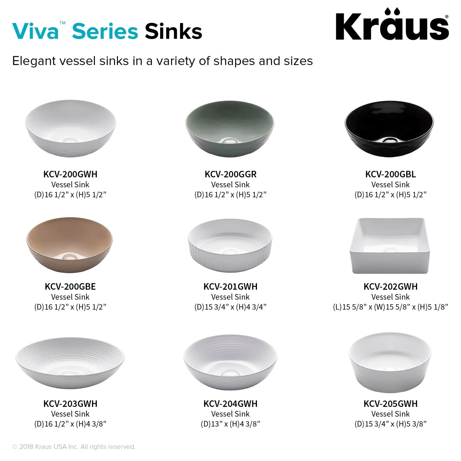 New Viva Round White Porcelain Ceramic Vessel Bathroom Sink with Pop-Up Drain, 13D x 4 3/8H Above Counter / Vessel Sinks