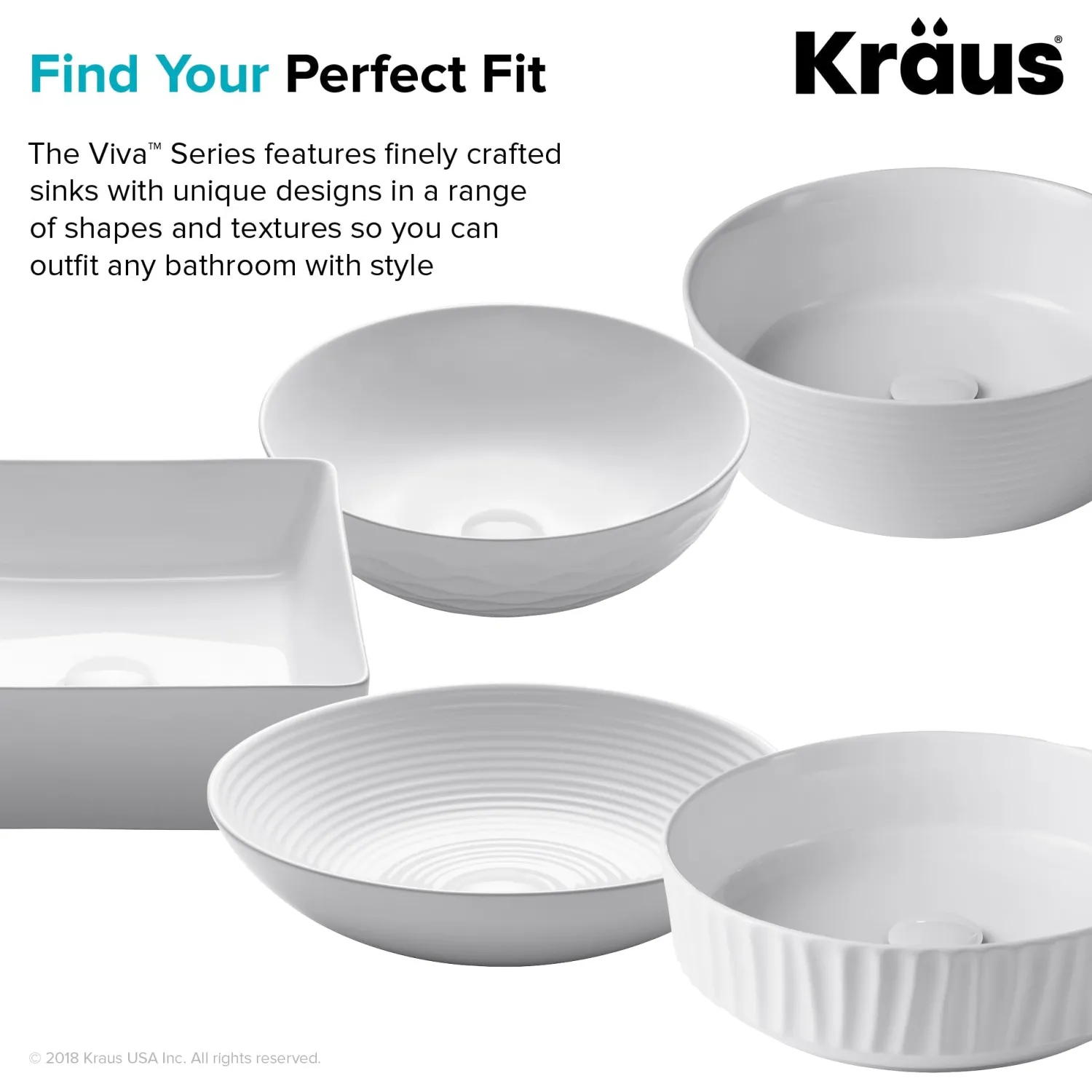New Viva Round White Porcelain Ceramic Vessel Bathroom Sink with Pop-Up Drain, 13D x 4 3/8H Above Counter / Vessel Sinks