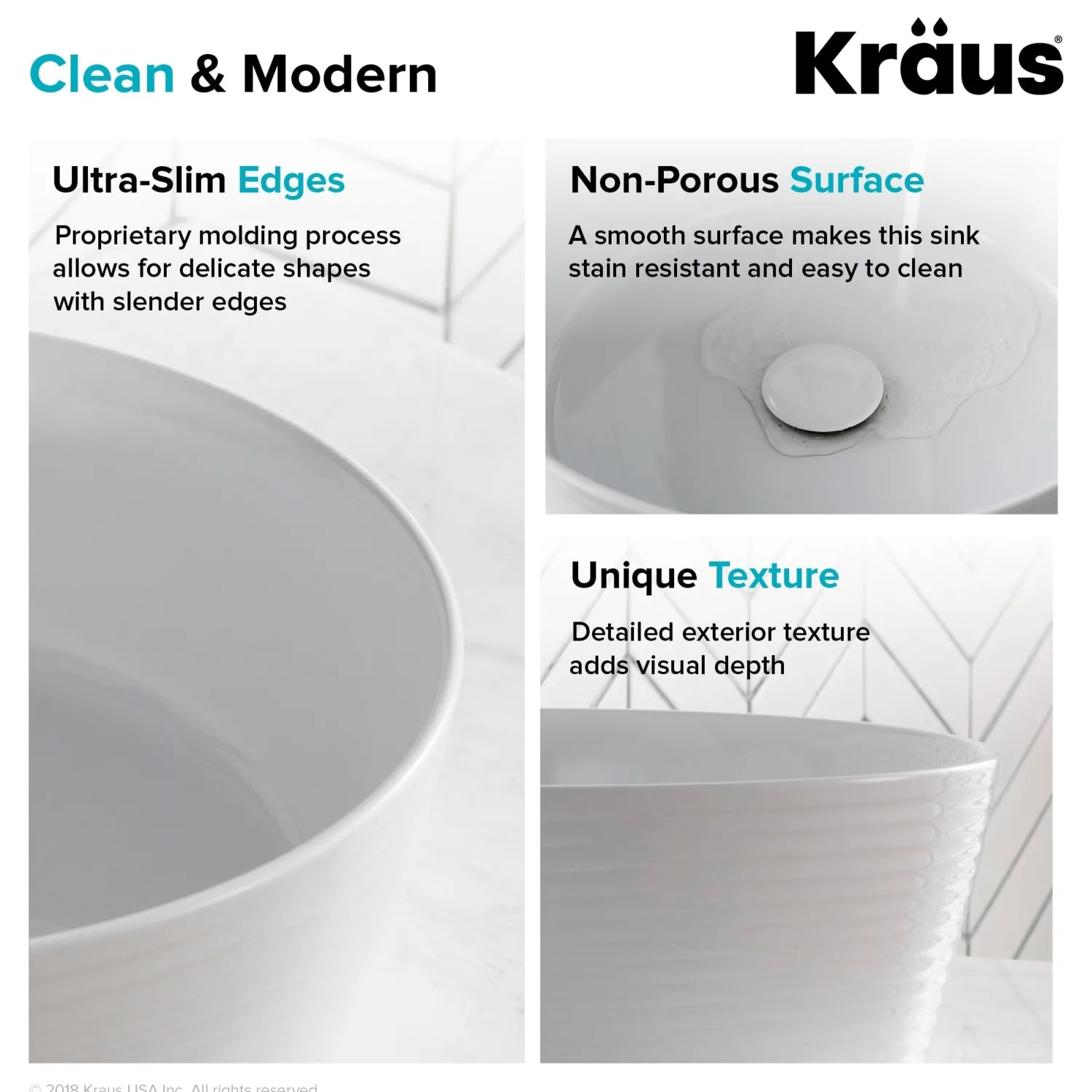 Discount Viva Round White Porcelain Ceramic Vessel Bathroom Sink with Pop-Up Drain, 15 3/4D x 5 3/8H Above Counter / Vessel Sinks