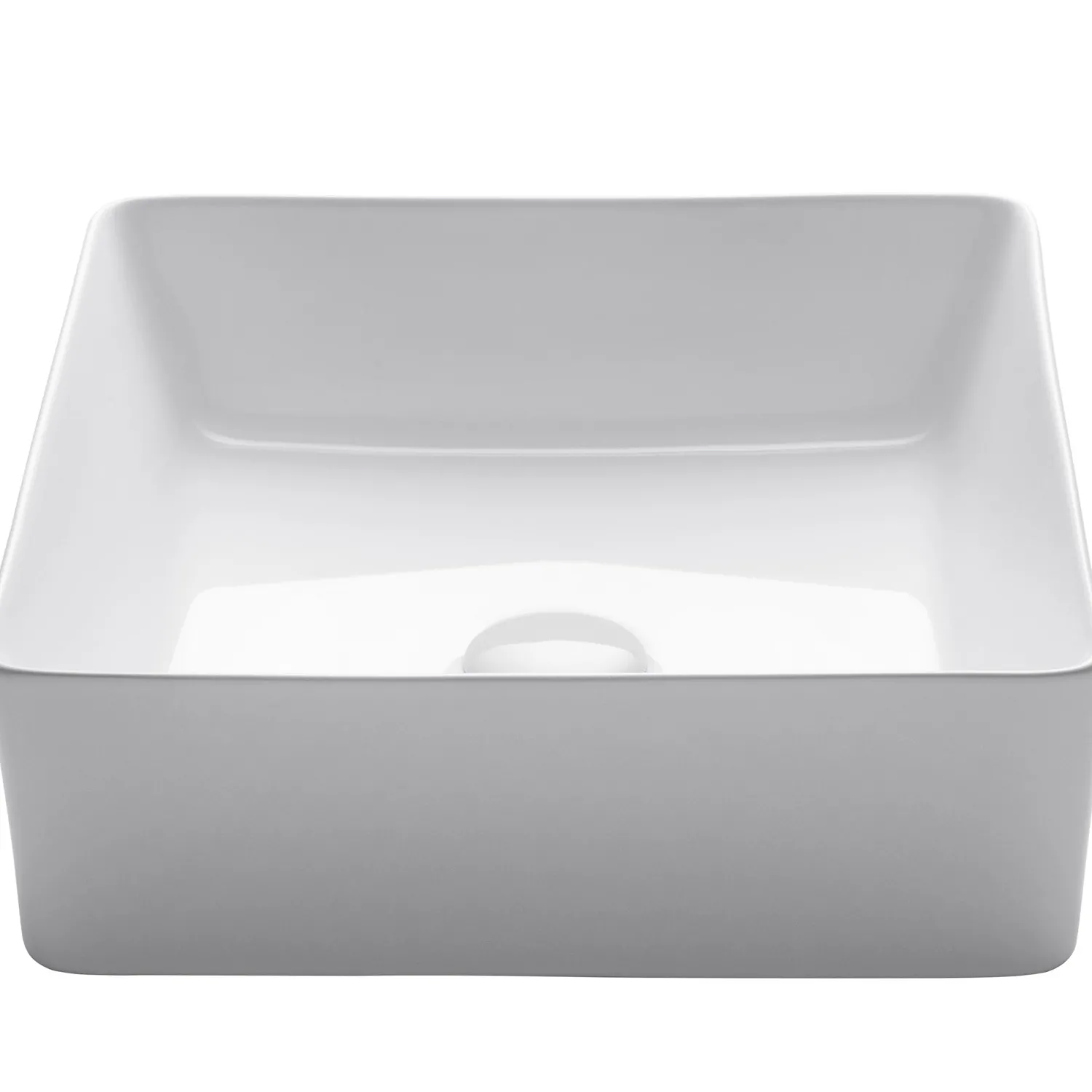 Best Viva Square White Porcelain Ceramic Vessel Bathroom Sink Above Counter / Vessel Sinks