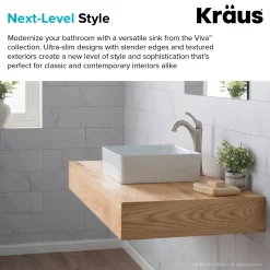 Outlet Viva Square White Porcelain Ceramic Vessel Bathroom Sink with Pop-Up Drain, 15 5/8L x 15 5/8W x 5 1/8H Above Counter / Vessel Sinks