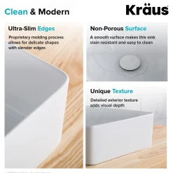 Outlet Viva Square White Porcelain Ceramic Vessel Bathroom Sink with Pop-Up Drain, 15 5/8L x 15 5/8W x 5 1/8H Above Counter / Vessel Sinks