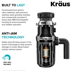 Online WasteGuard High-Speed 1/2 HP Continuous Feed Ultra-Quiet Motor Garbage Disposal Garbage Disposals & Parts