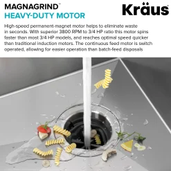 Online WasteGuard High-Speed 3/4 HP Continuous Feed Ultra-Quiet Garbage Disposal with Power Cord - Flange Included Garbage Disposals & Parts