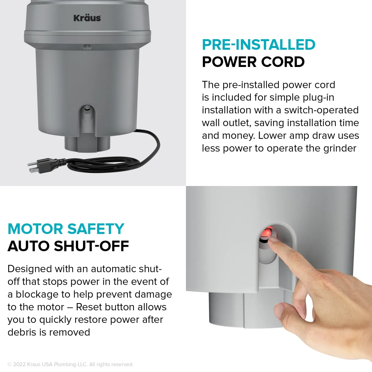 Online WasteGuard High-Speed 3/4 HP Continuous Feed Ultra-Quiet Garbage Disposal with Power Cord - Flange Included Garbage Disposals & Parts