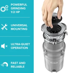 Online WasteGuard High-Speed Ultra Quiet 1/2 HP Continuous Feed Garbage Disposal Garbage Disposals & Parts
