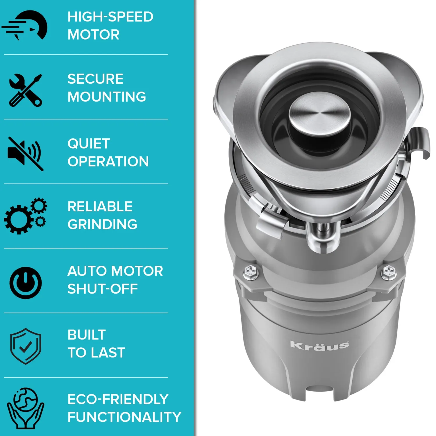 Online WasteGuard High-Speed Ultra Quiet 1/2 HP Continuous Feed Garbage Disposal Garbage Disposals & Parts