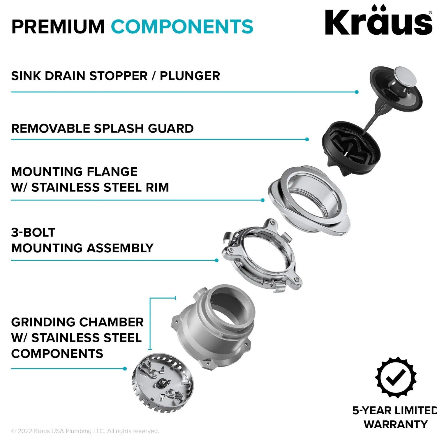 Online WasteGuard High-Speed Ultra Quiet 1/2 HP Continuous Feed Garbage Disposal Garbage Disposals & Parts