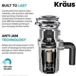 Online WasteGuard High-Speed Ultra Quiet 1/2 HP Continuous Feed Garbage Disposal Garbage Disposals & Parts