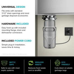 Online WasteGuard High-Speed Ultra Quiet 1/2 HP Continuous Feed Garbage Disposal Garbage Disposals & Parts