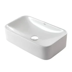 Best White Rectangular Ceramic Bathroom Sink with Pop Up Drain Above Counter / Vessel Sinks